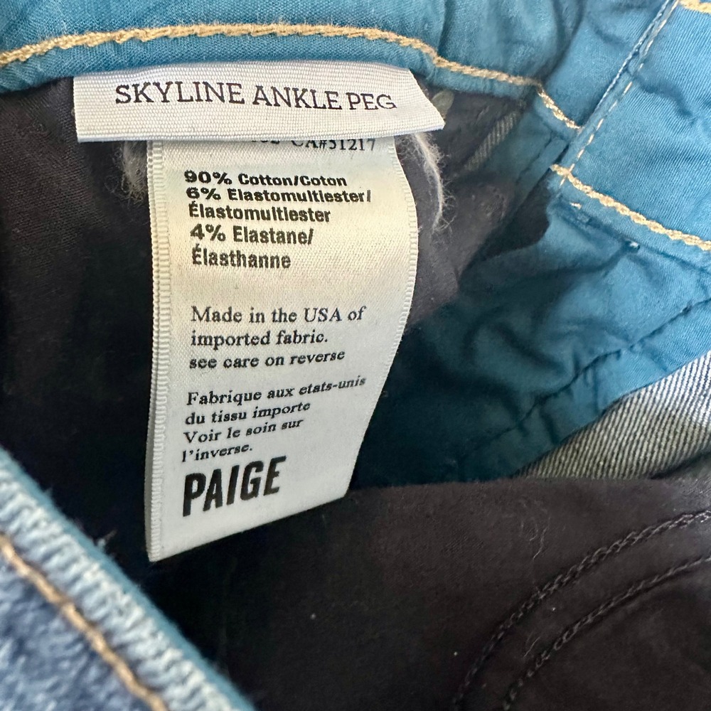 PAIGE Bridgette Skyline Ankle Peg‎ Dark Wash Mid Rise Skinny Jeans Sz 28 - Picture 7 of 8